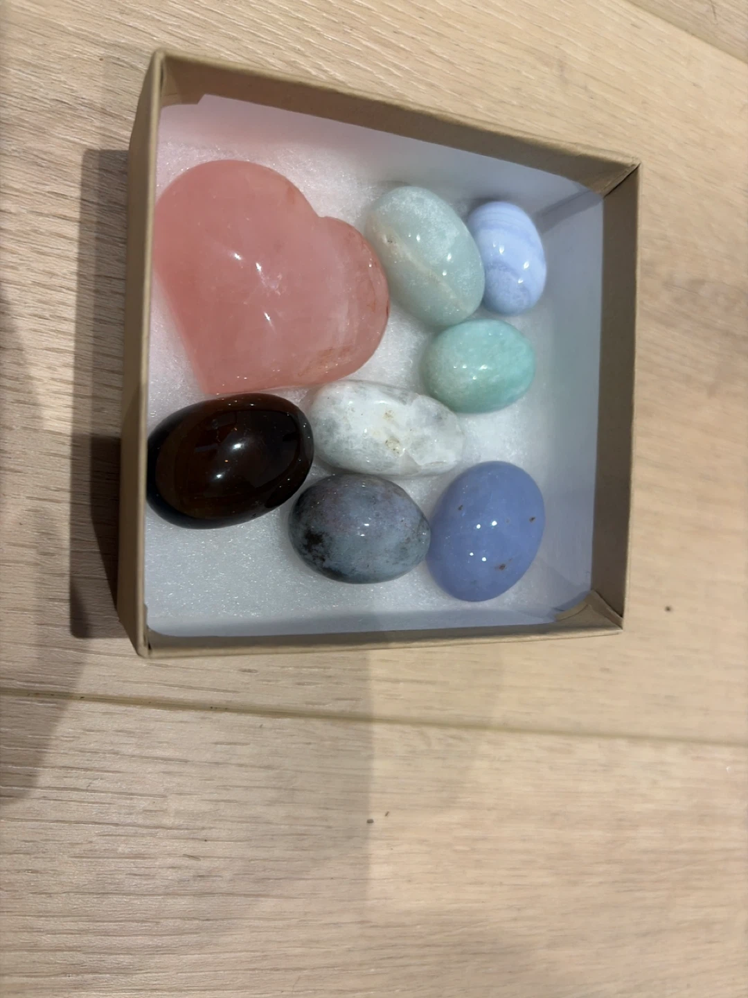Crystal Set with Rose quartz Heart Stone