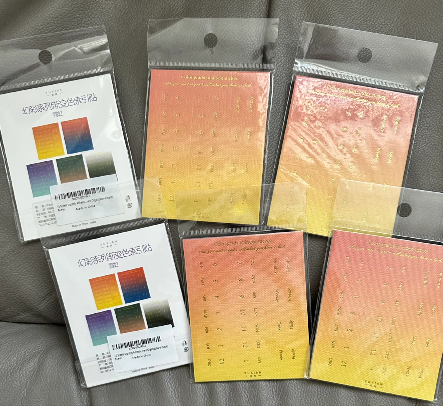 Color Gradient Index Stickers