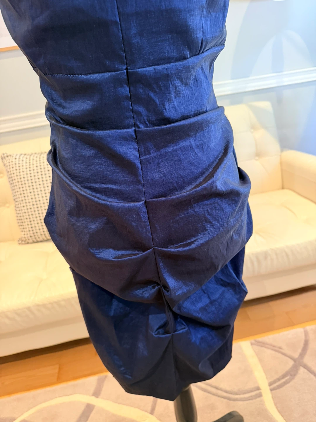 Blue Cocktail Dress with Ruffle Detail - photo 5