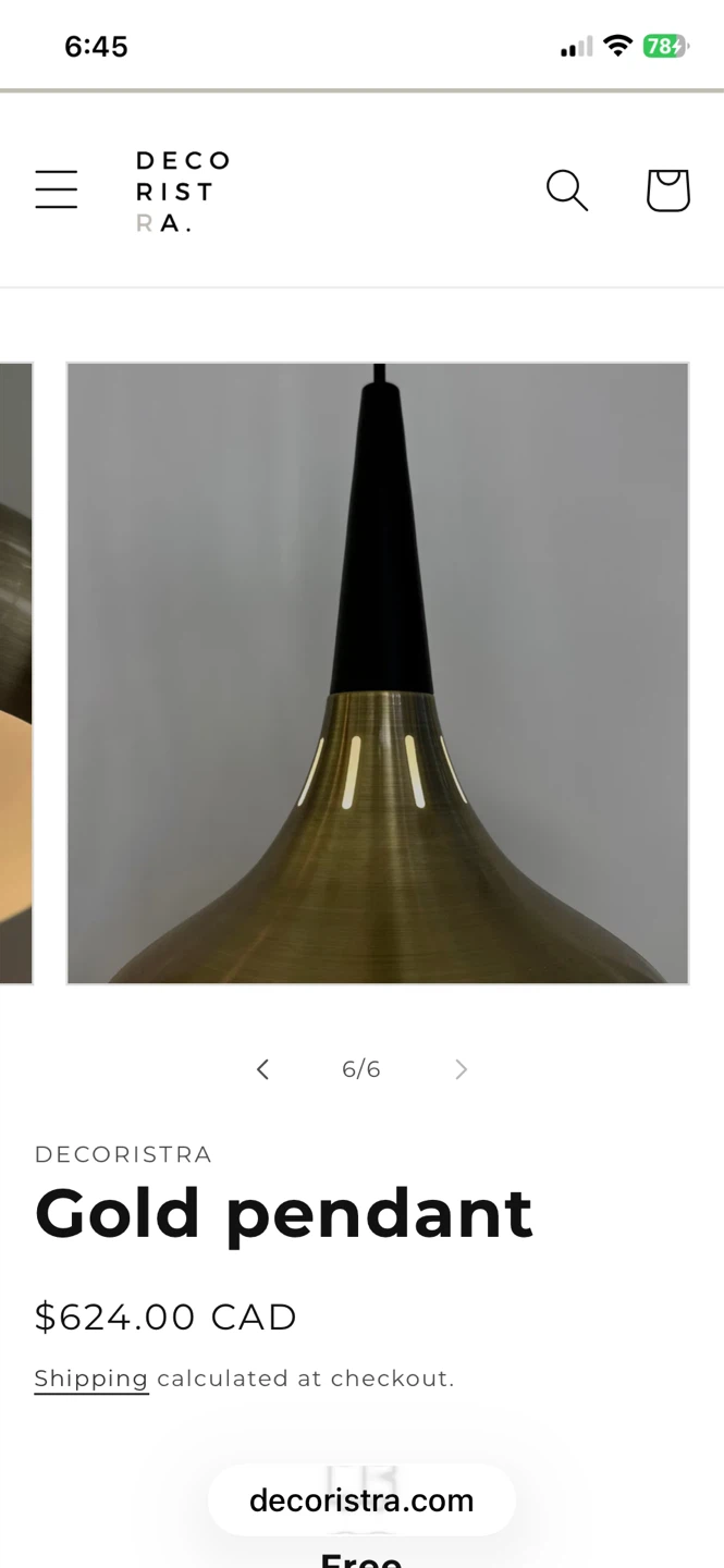 DECORISTRA Gold pendant light fixture - photo 4