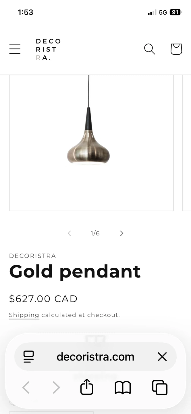 DECORISTRA Gold pendant light fixture - photo 3