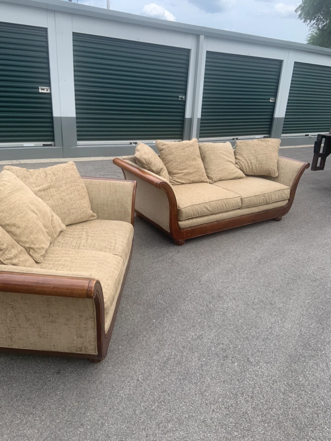 Sofa with upholstered cushions