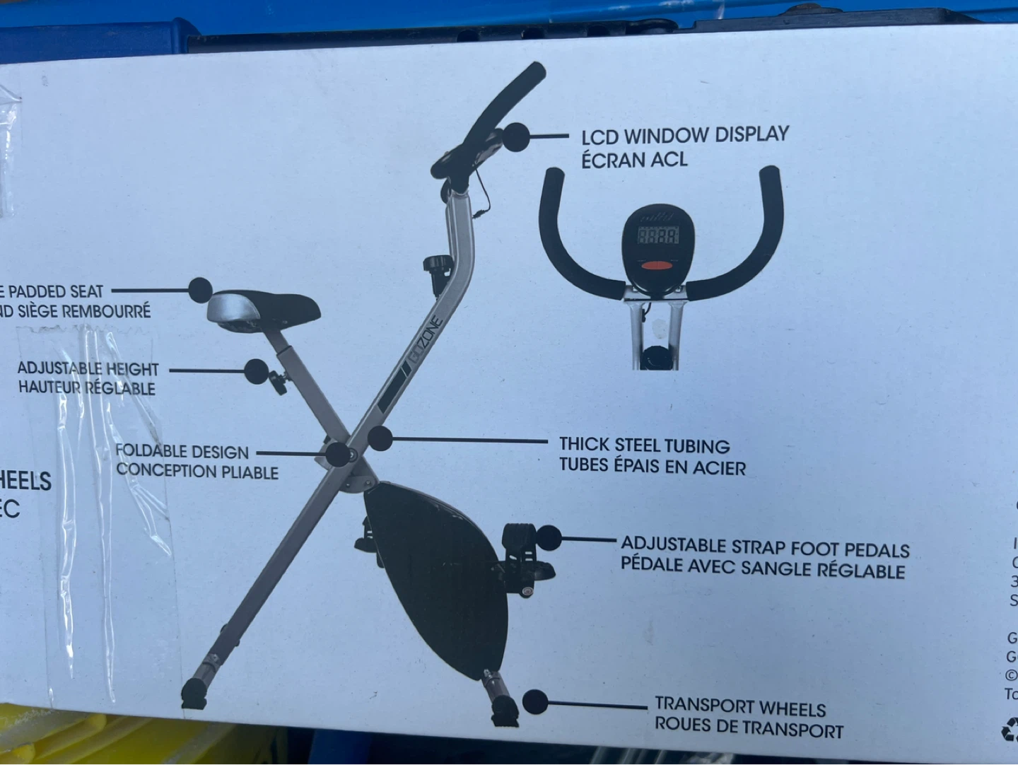 GOZONE Foldable Exercise Bike with LCD Display