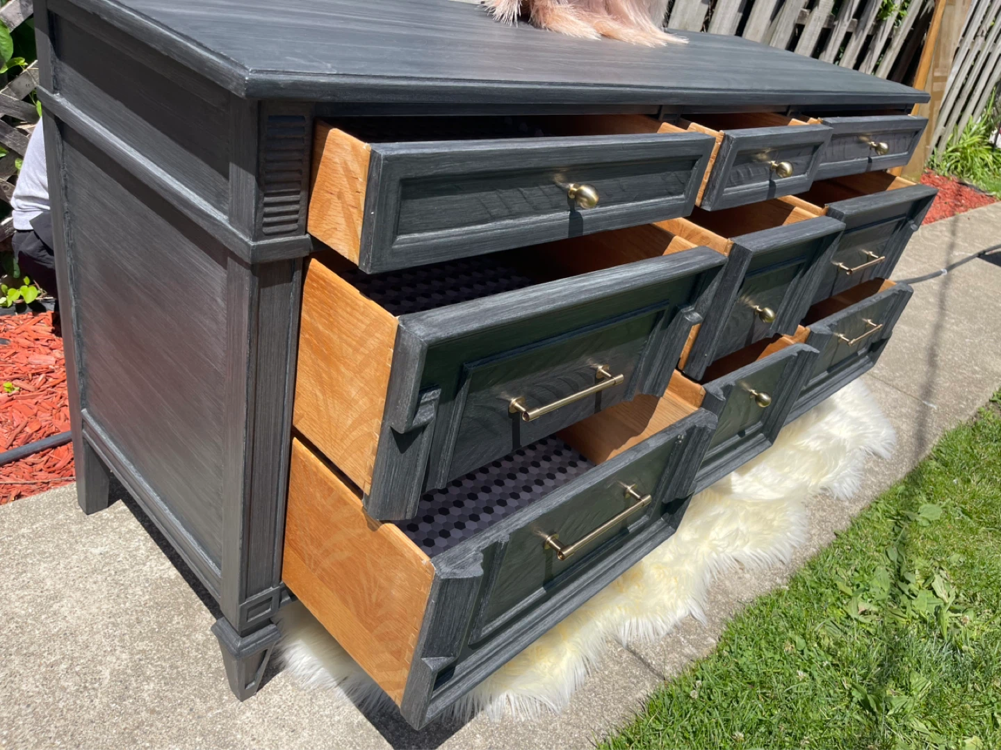 MCM 9 drawers solid wood Dresser/TV Stand/Credenza - photo 3