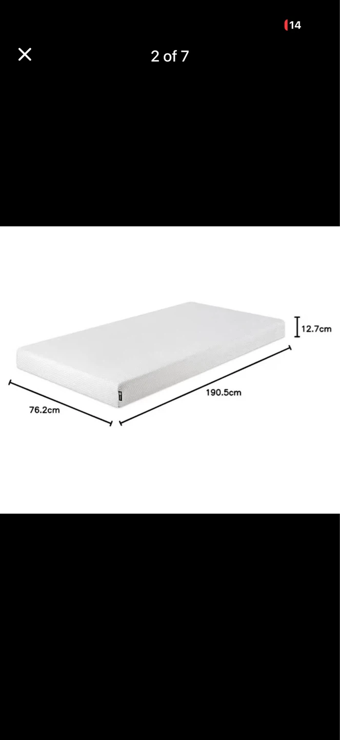 New ZINUS 5 Inch Memory Foam Mattress - Narrow Twin 30"x 75" - photo 2