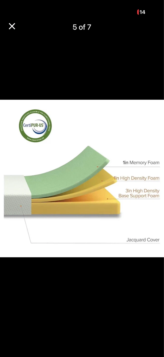 New ZINUS 5 Inch Memory Foam Mattress - Narrow Twin 30"x 75" - photo 3