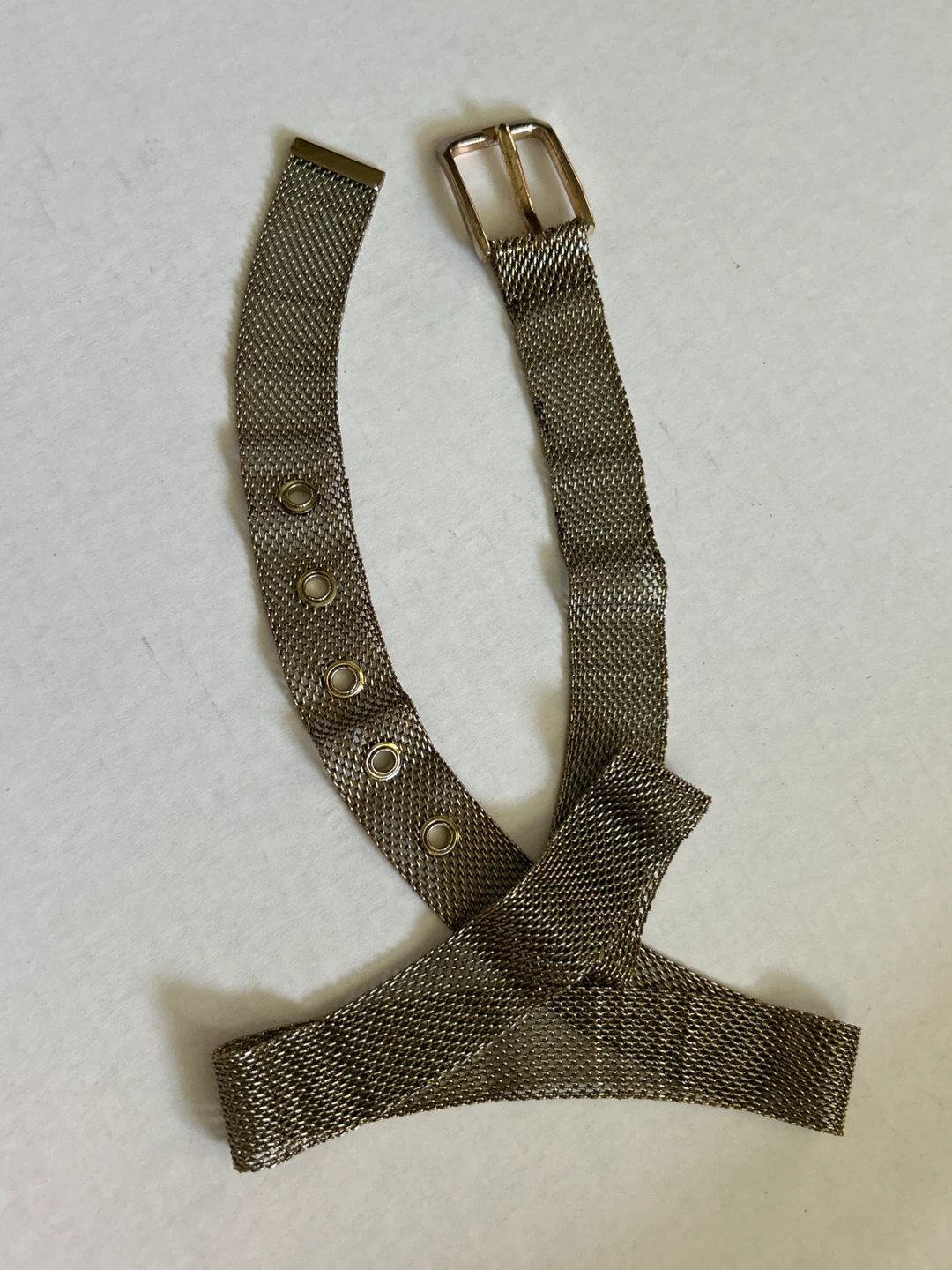 Vintage Mesh Belt in  Silvery - Gold Tone - photo 2