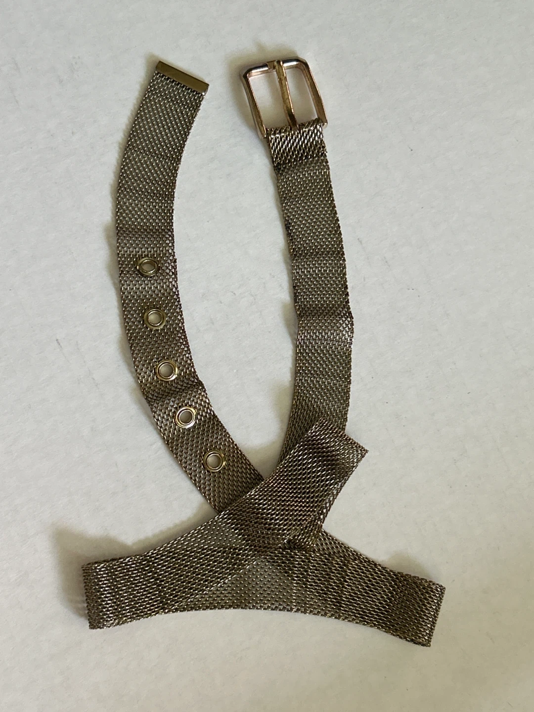 Vintage Mesh Belt in  Silvery - Gold Tone - photo 3