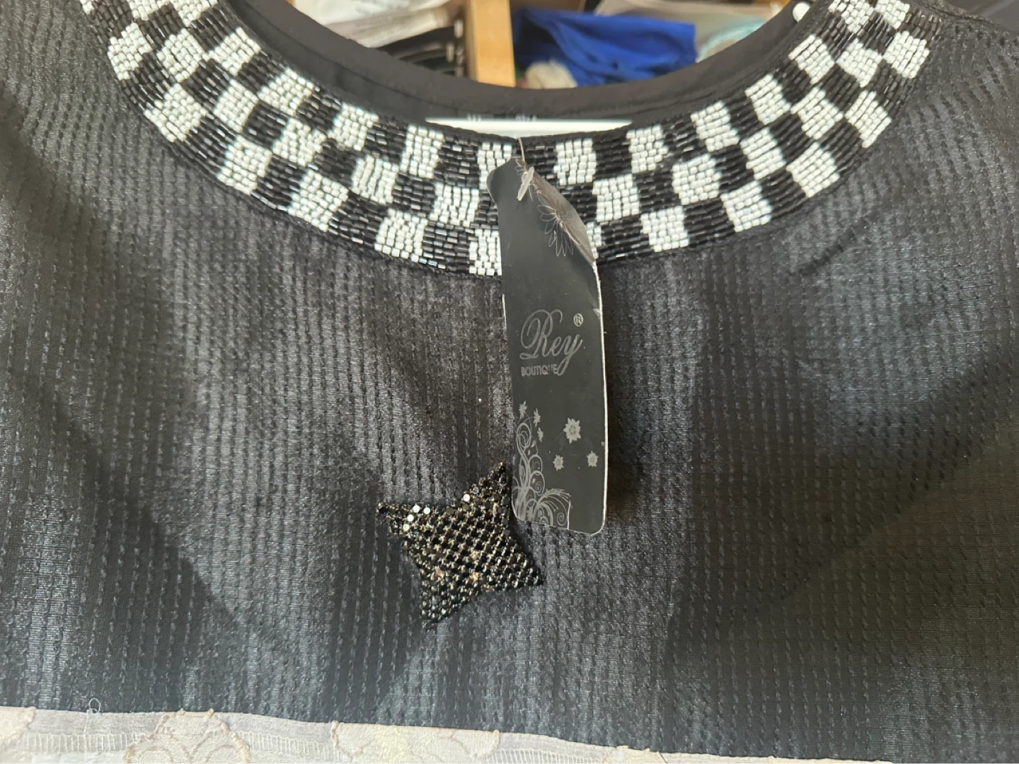 Rey Boutique Black Beaded Dress - photo 4