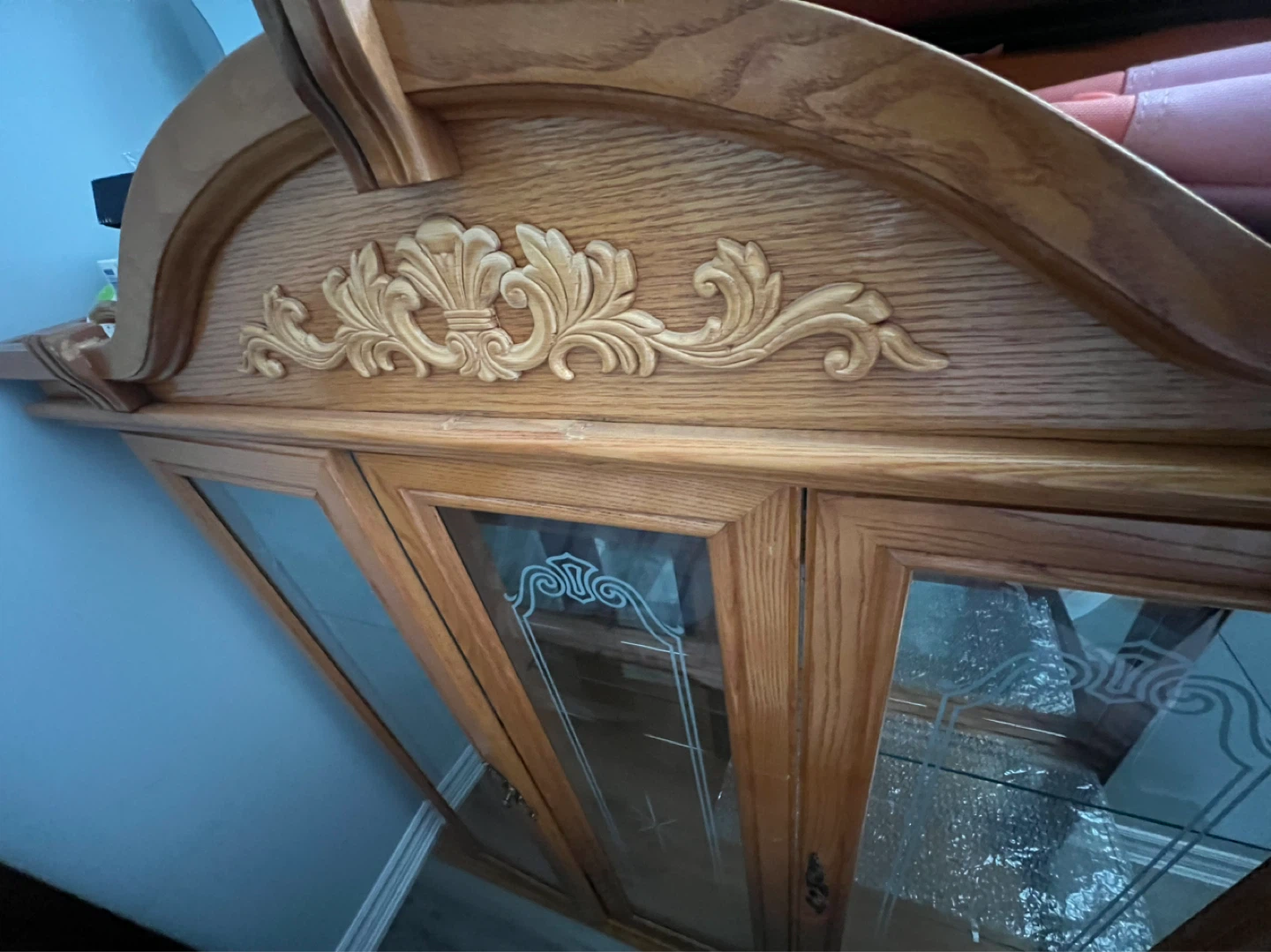 Oak China Cabinet with Glass Doors - photo 5