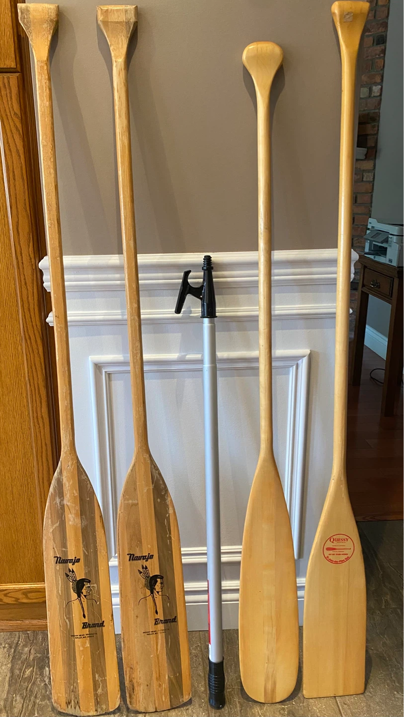 Wooden Boat Paddles and Docking Pole