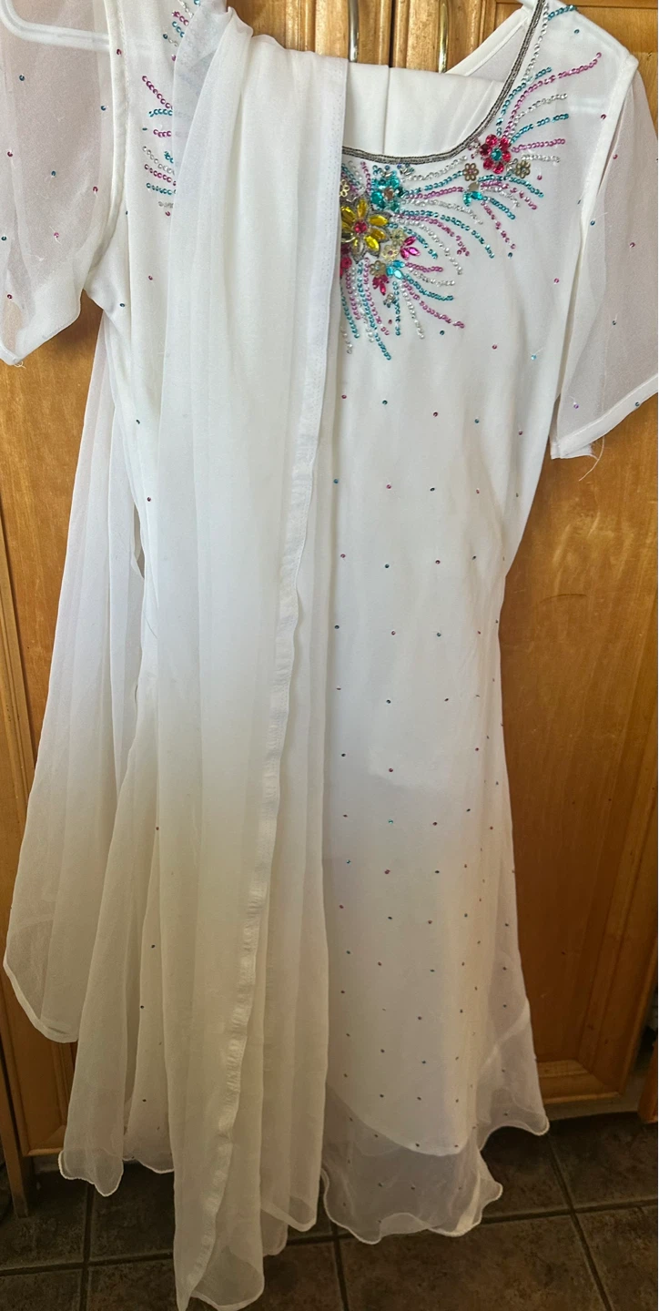 White Beaded Kurta and Dupatta Set - photo 2