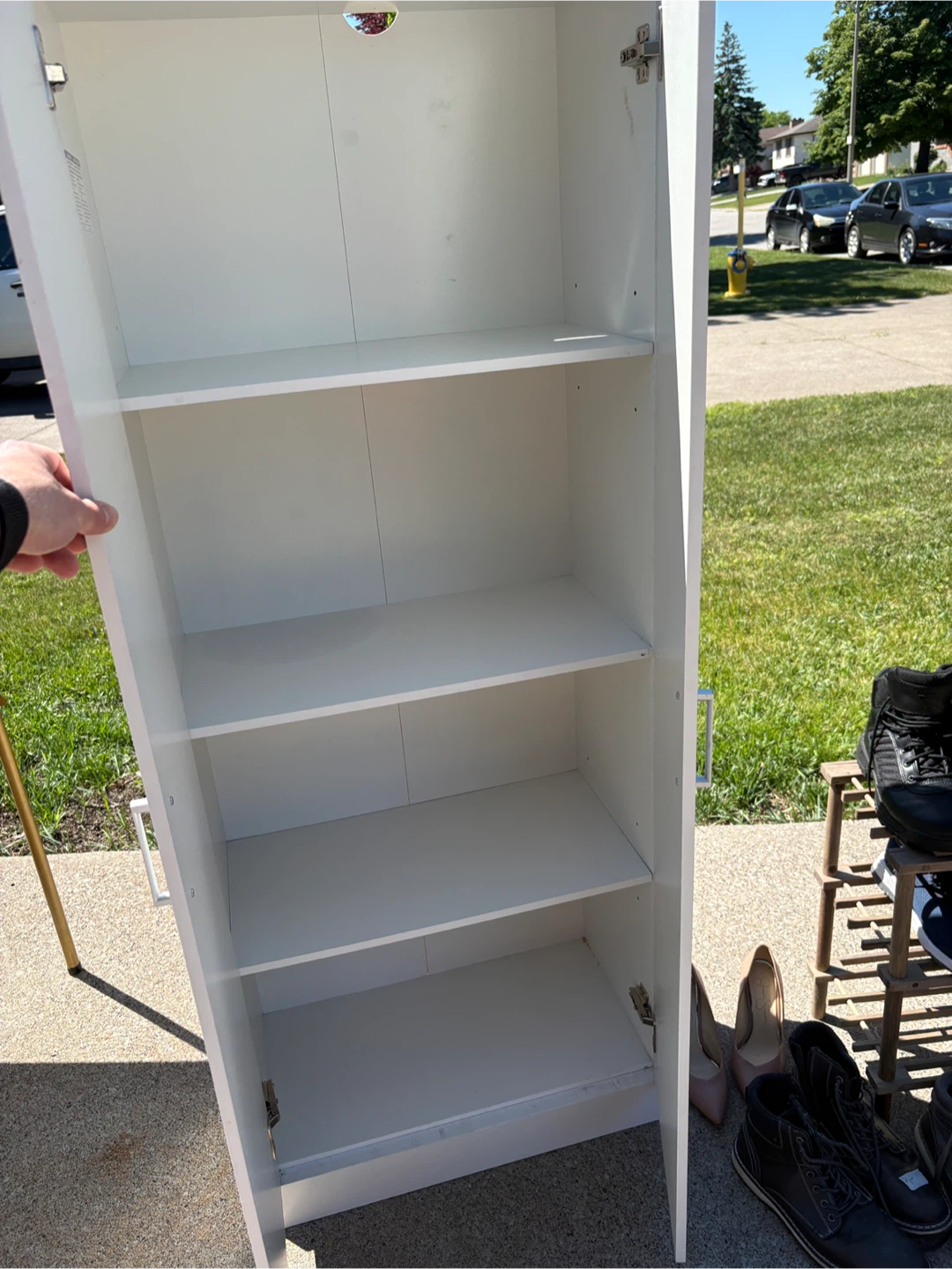 White Two-Door Storage Cabinet - photo 2