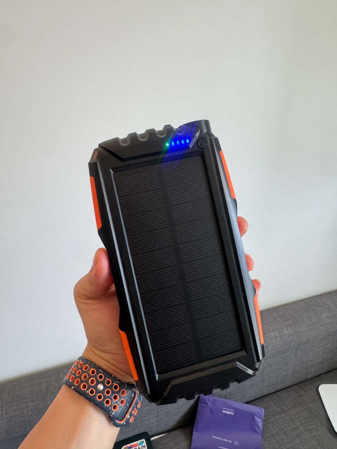 Rugged Solar Power Bank with Flashlight 4280 MaH
