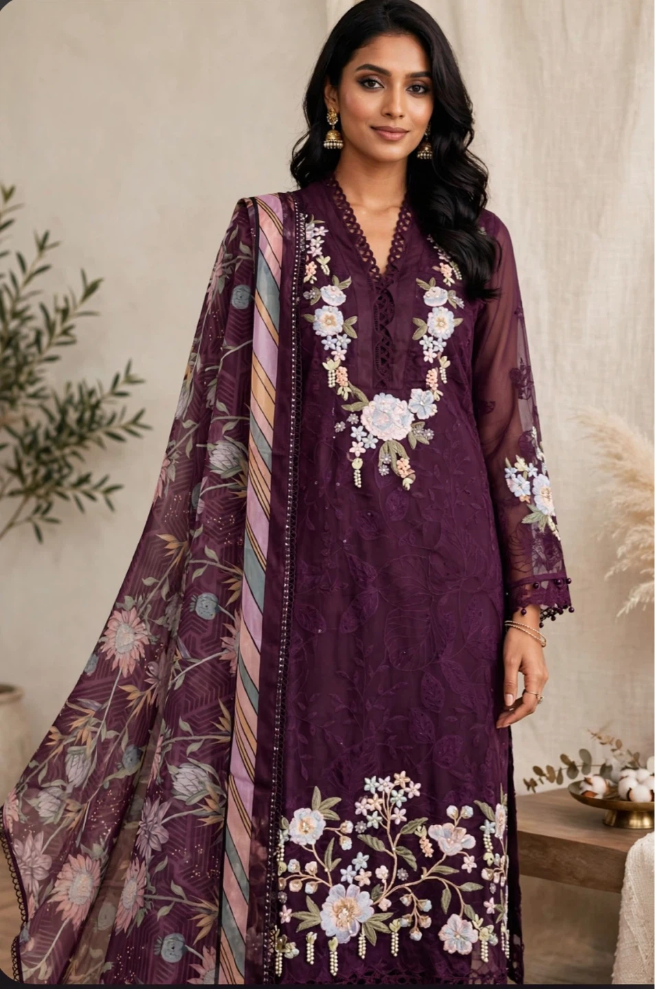 Embroidered Floral suit