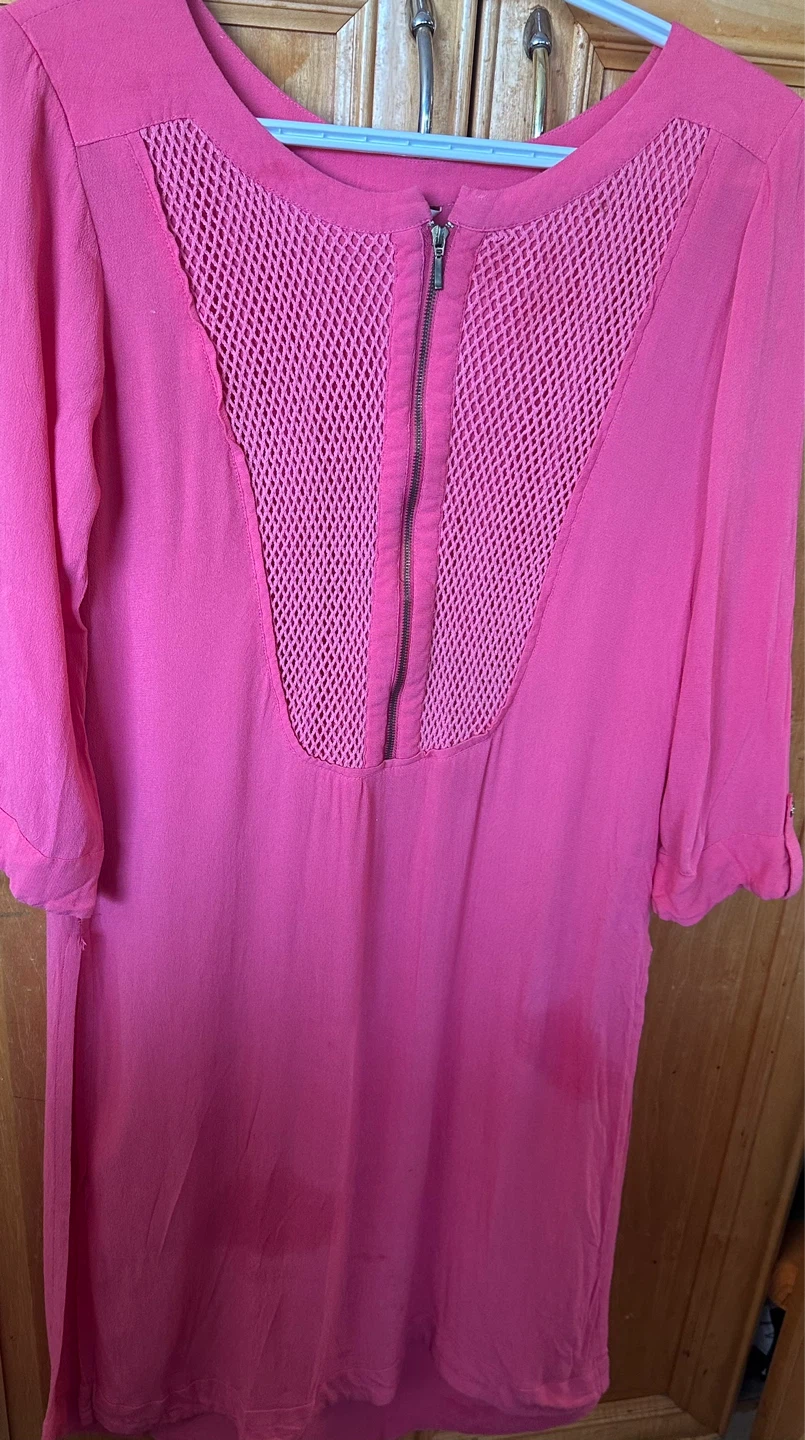 Lakshita Pink Mesh Detail Dress