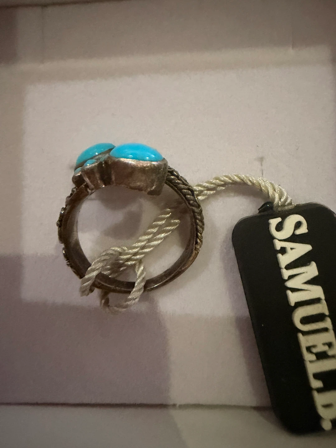 Samuel B. Turquoise Sterling silver 925 Ring size 6 adjustable - photo 2