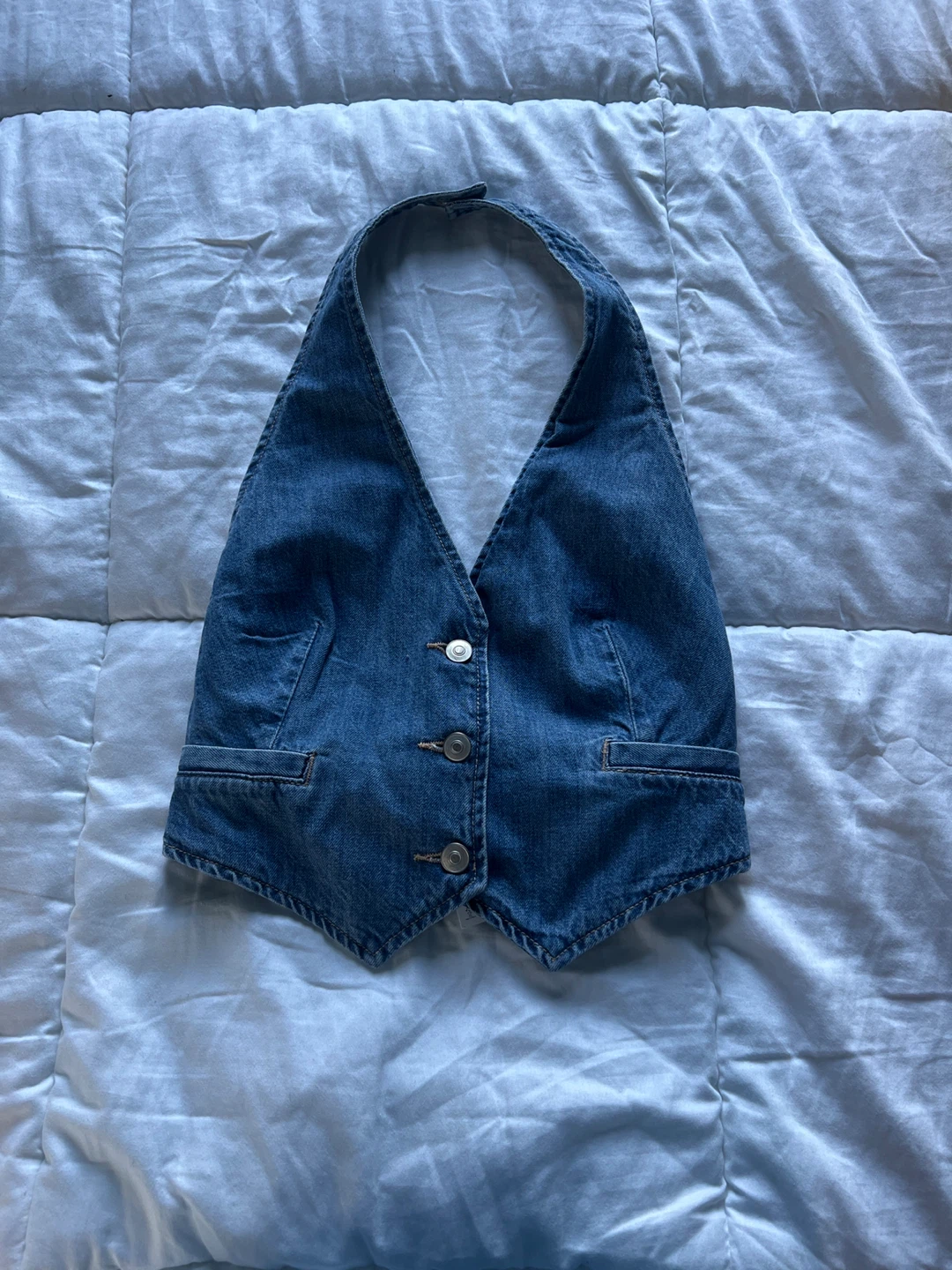ZARA Denim Halter Vest - Size M