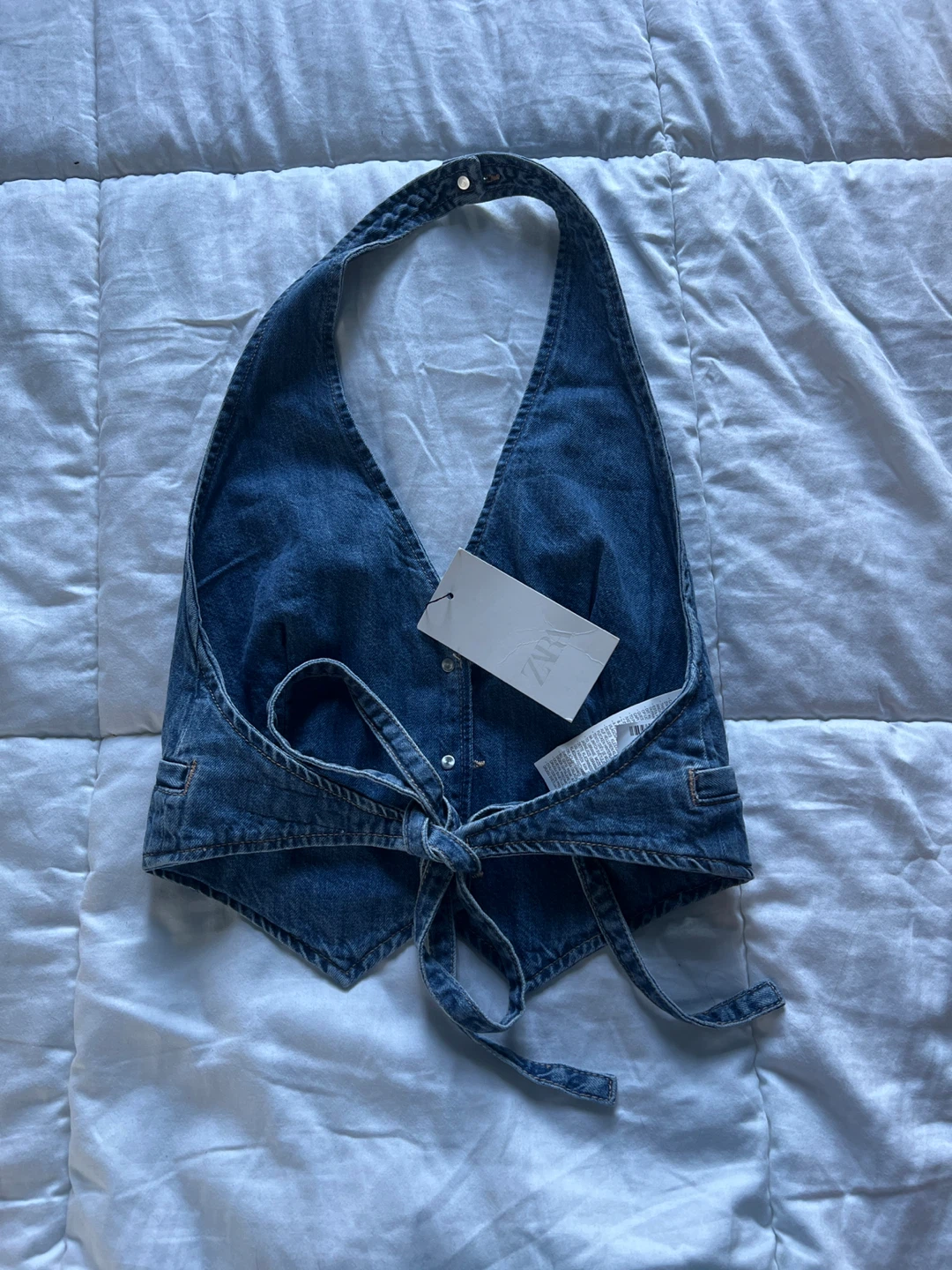 ZARA Denim Halter Vest - Size M - photo 2