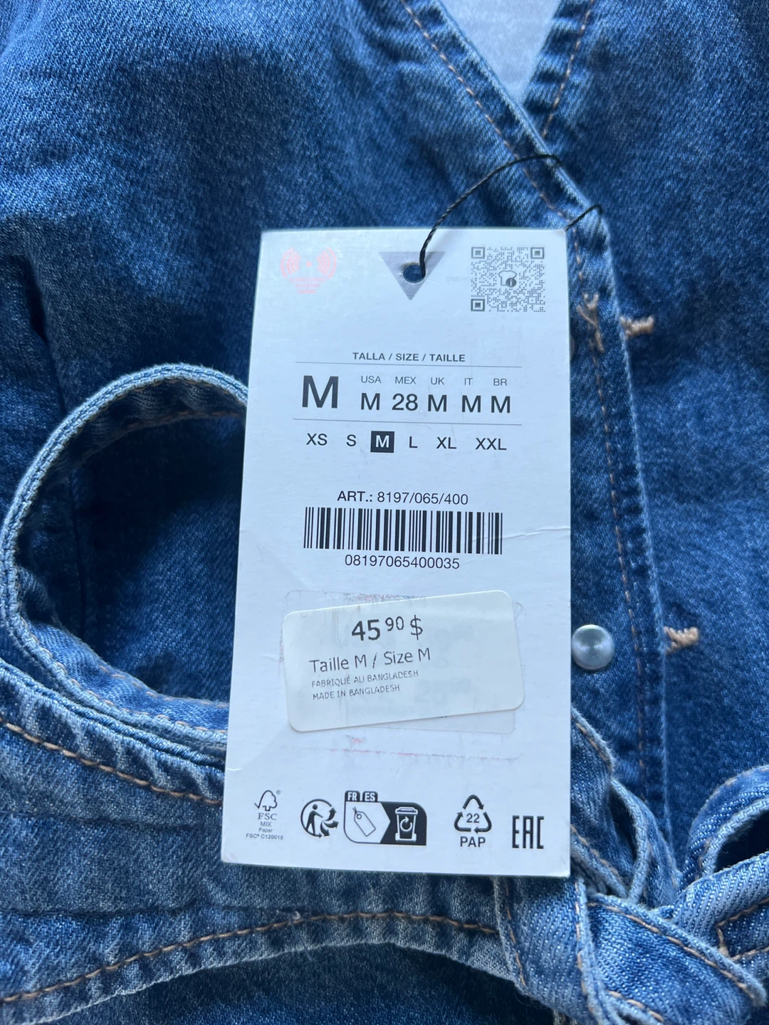 ZARA Denim Halter Vest - Size M - photo 3