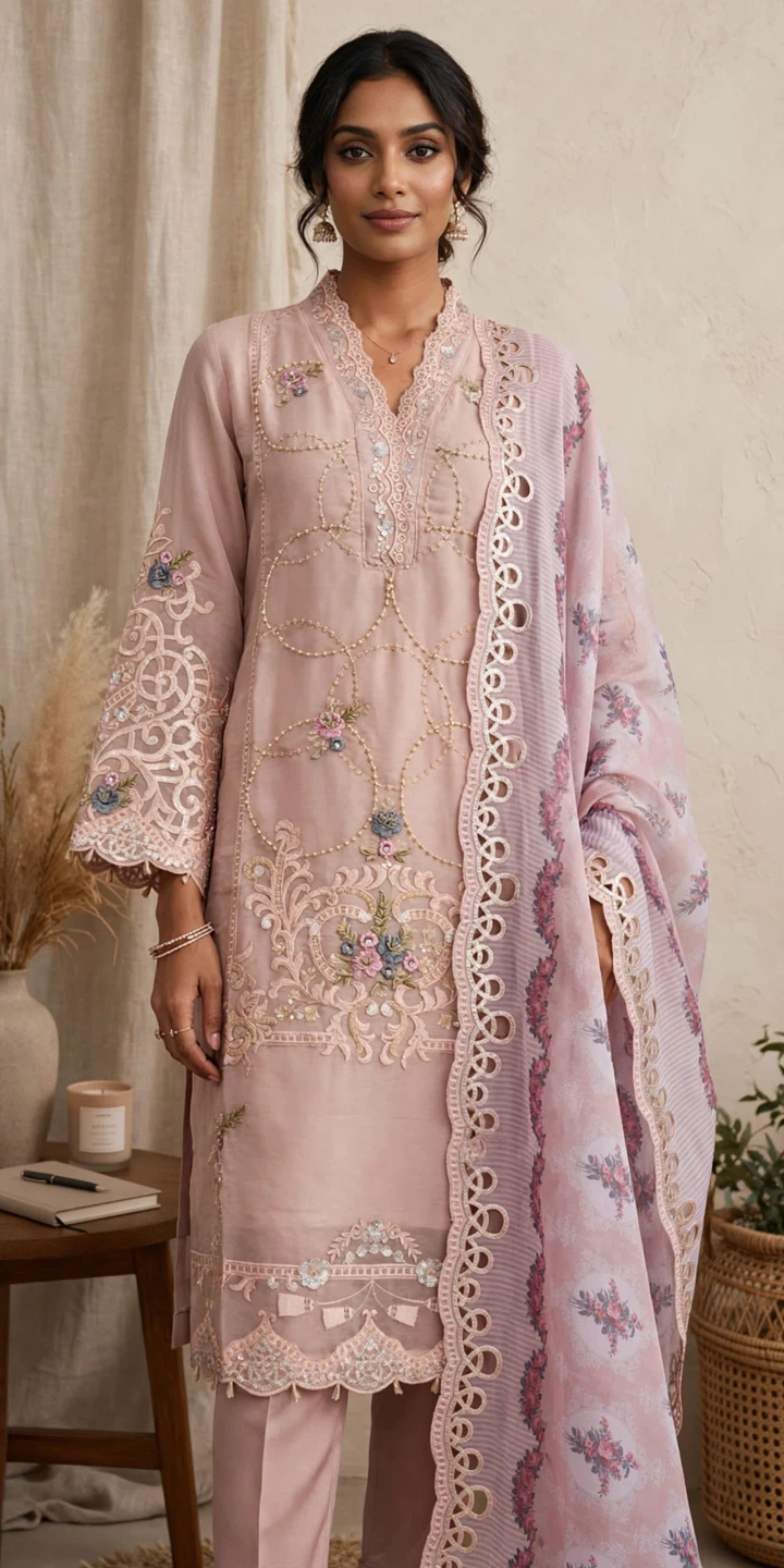 Embroidered 3-Piece Outfit