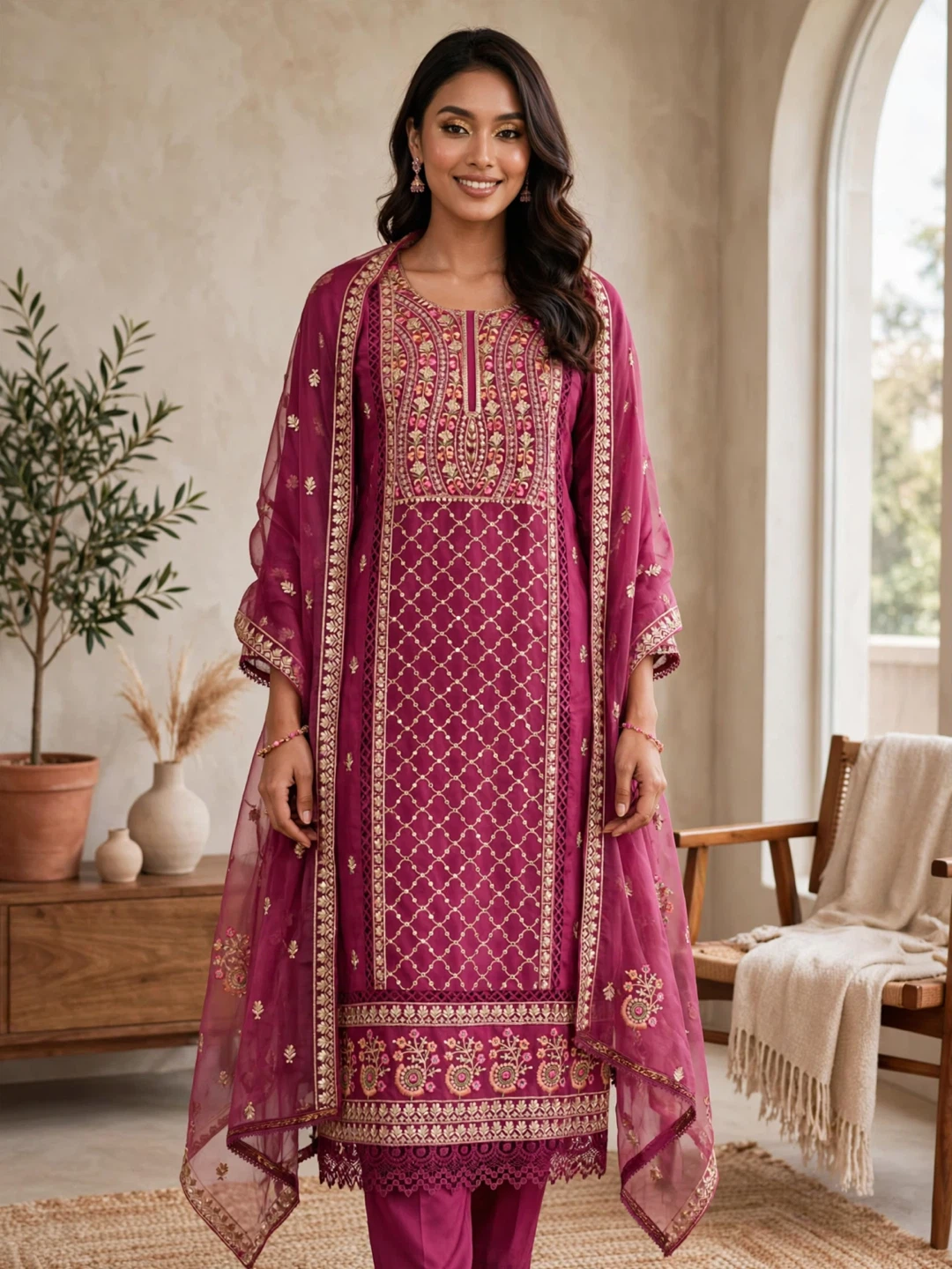 Embroidered Suit Set
