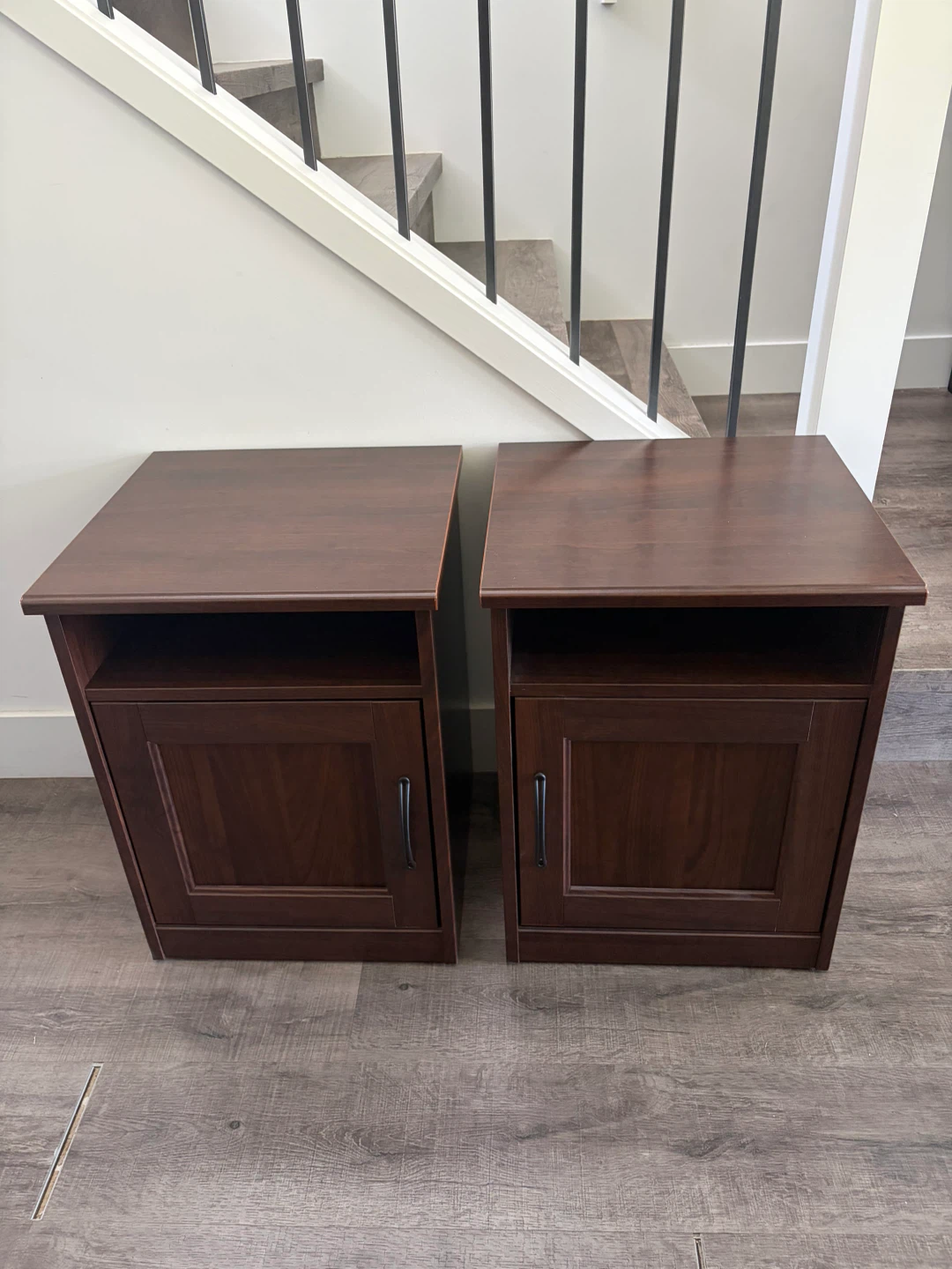 Pair of IKEA brown nightstands