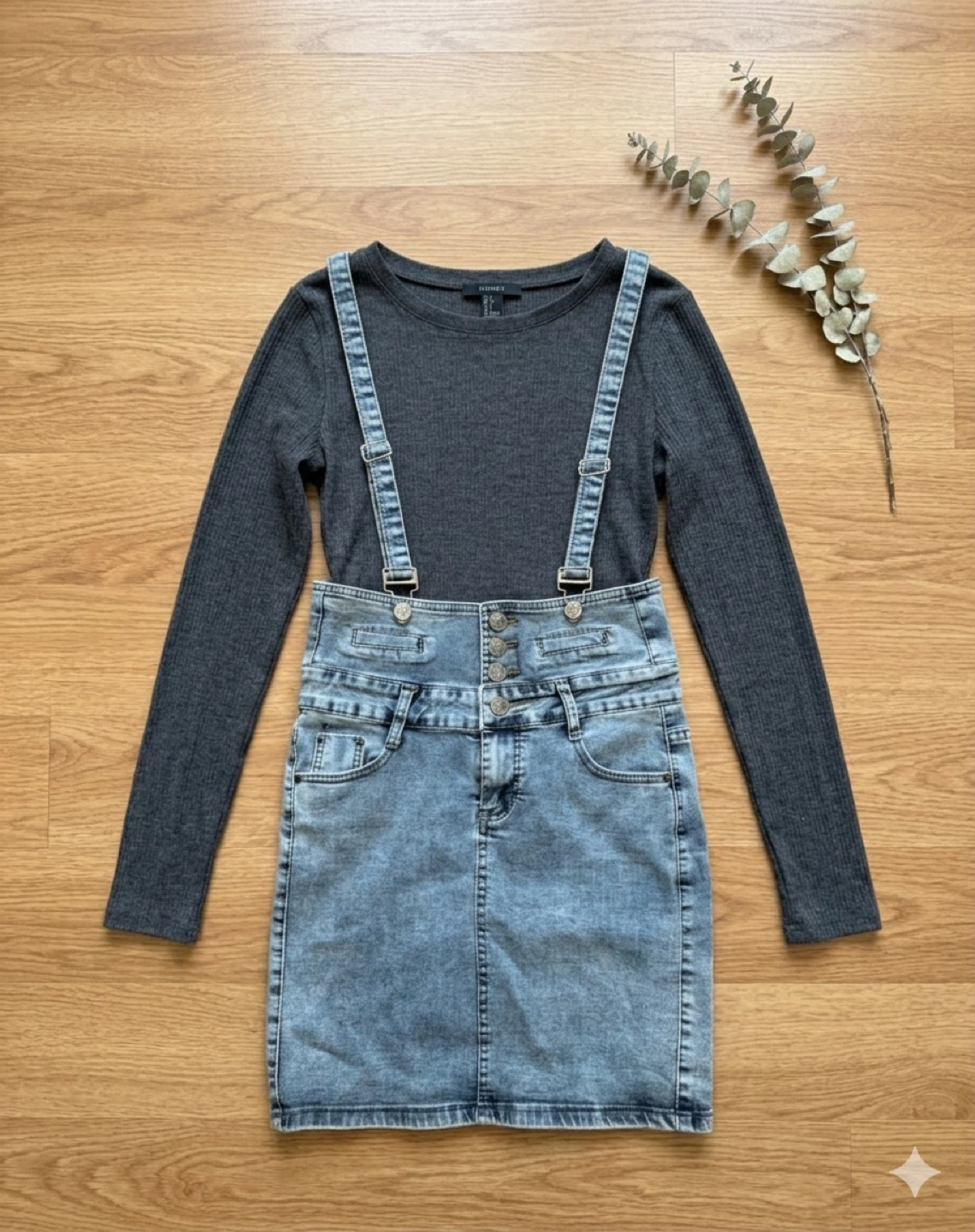 Japanese Denim Overall Skirt Set