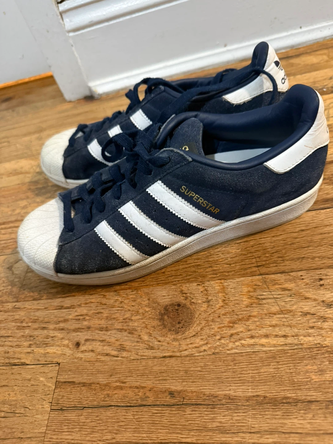 Adidas Superstar Navy Suede Sneakers - photo 2