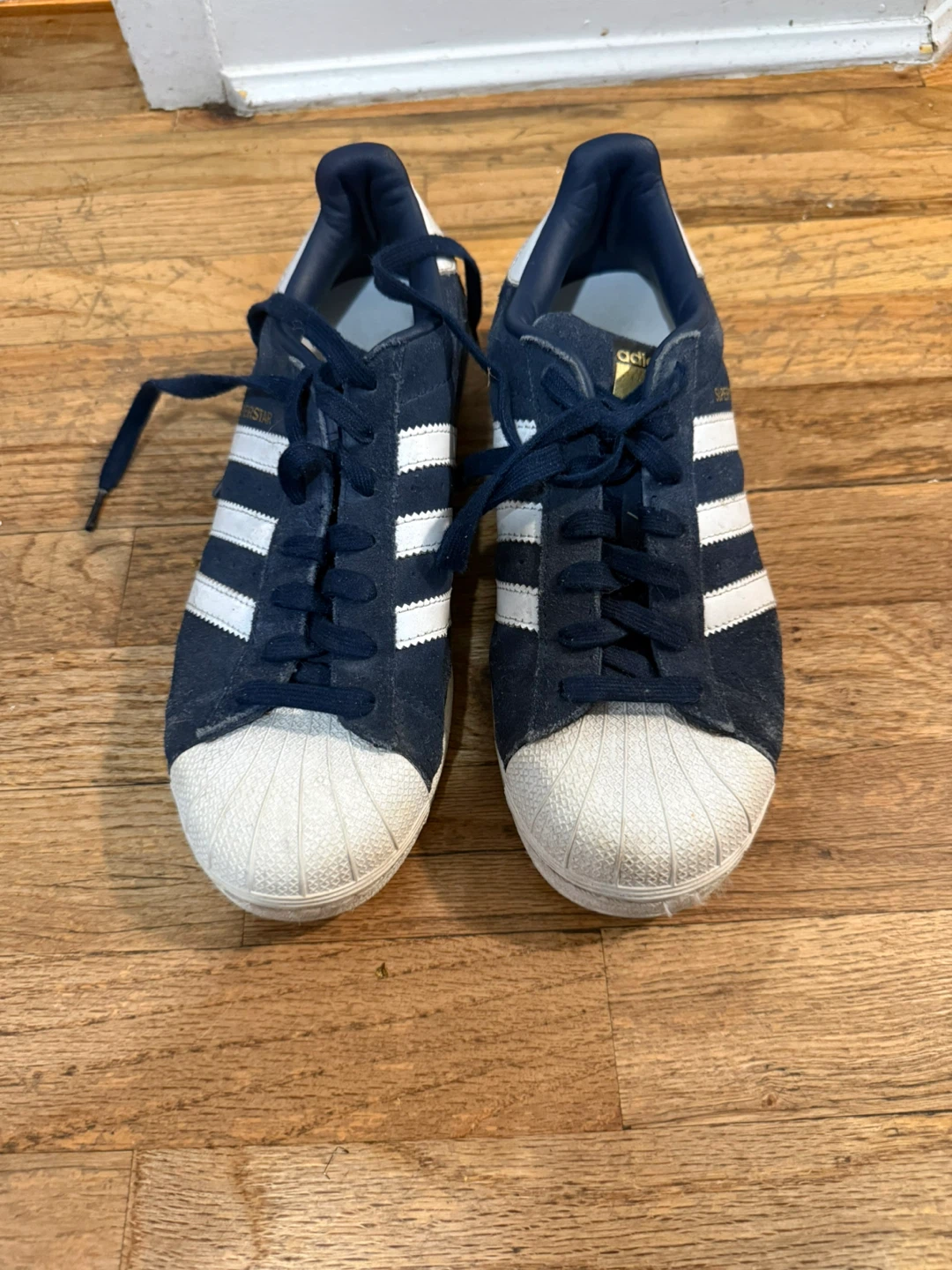 Adidas Superstar Navy Suede Sneakers