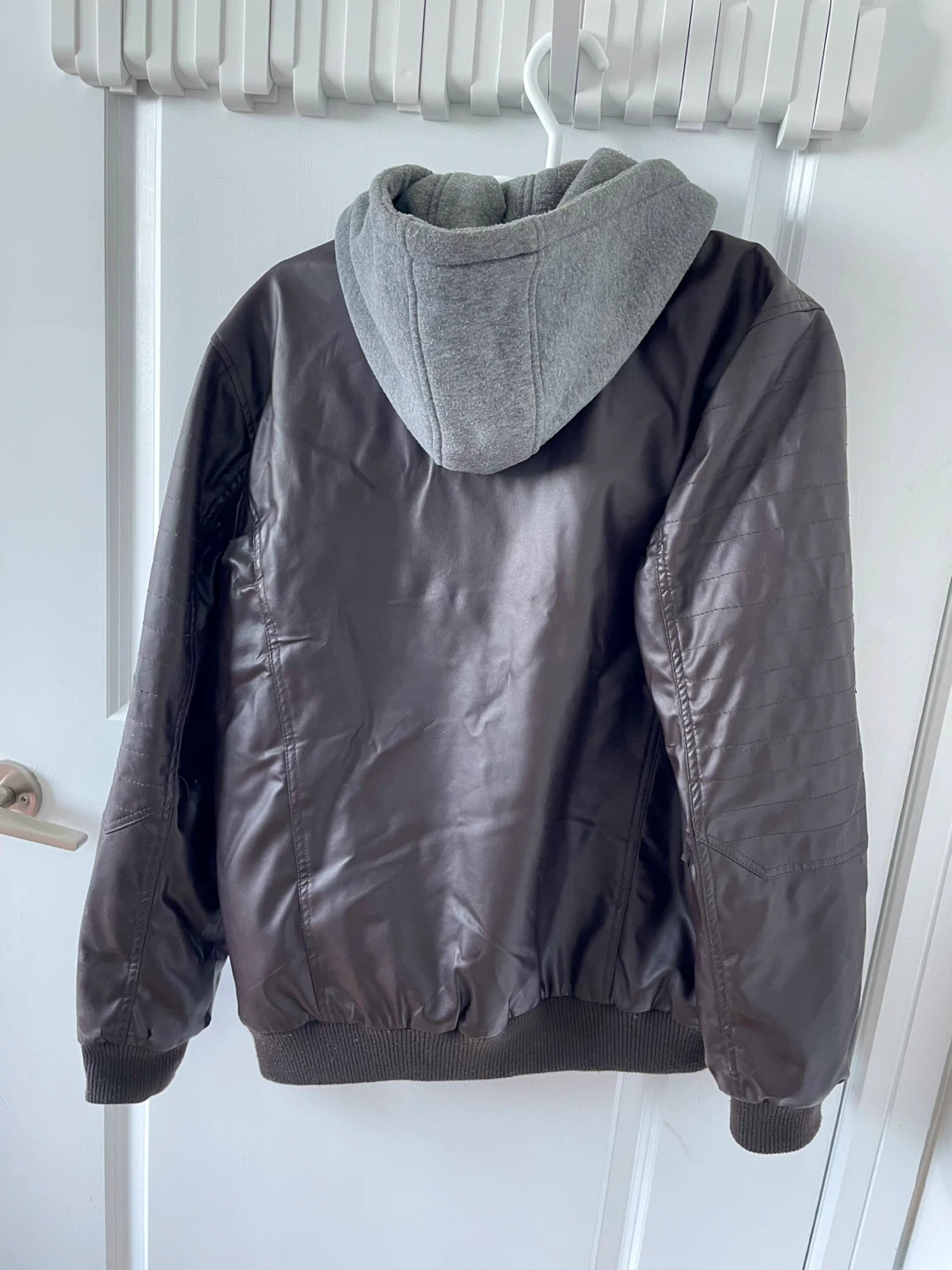 Men-Moto Gear Faux Leather Hooded Jacket M/M - photo 2