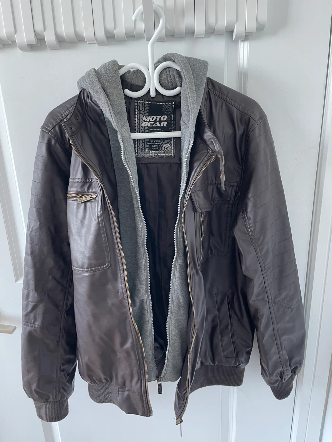 Men-Moto Gear Faux Leather Hooded Jacket M/M - photo 3