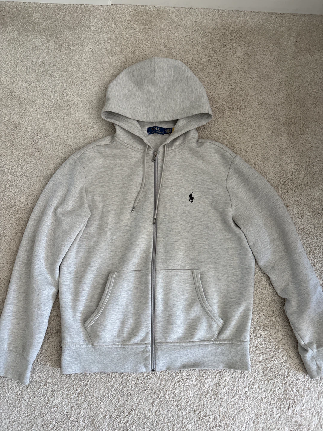 Polo Ralph Lauren Grey Zip-Up Hoodie - Size M