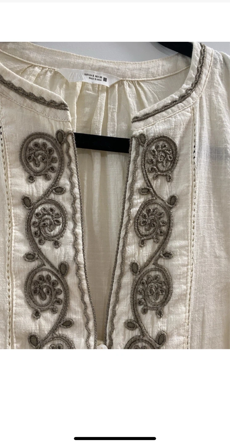 ZARA Embroidered Long Sleeve Blouse - photo 4