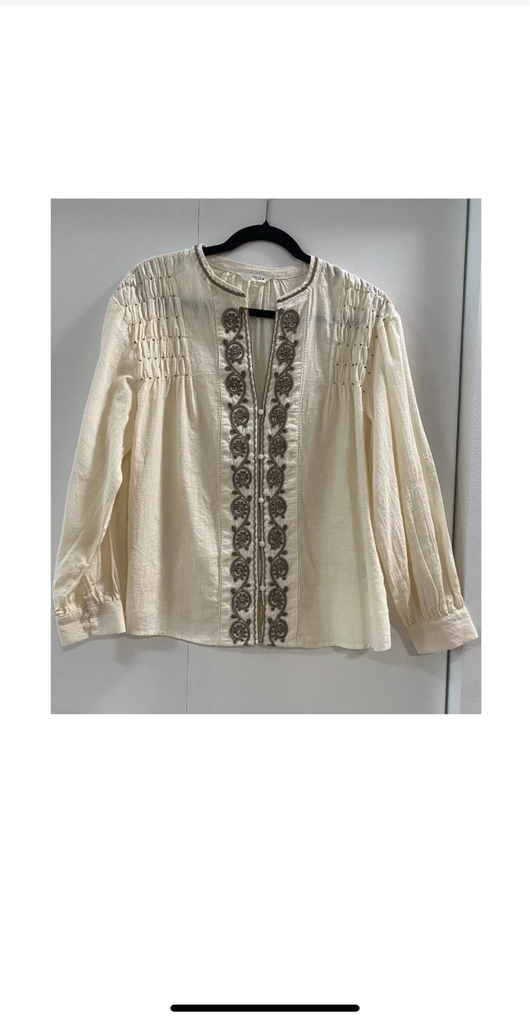 ZARA Embroidered Long Sleeve Blouse - photo 3