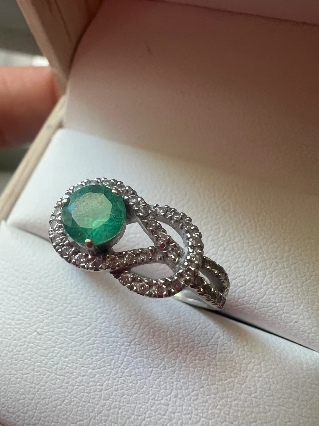 14k Gold Emerald and Diamond Ring