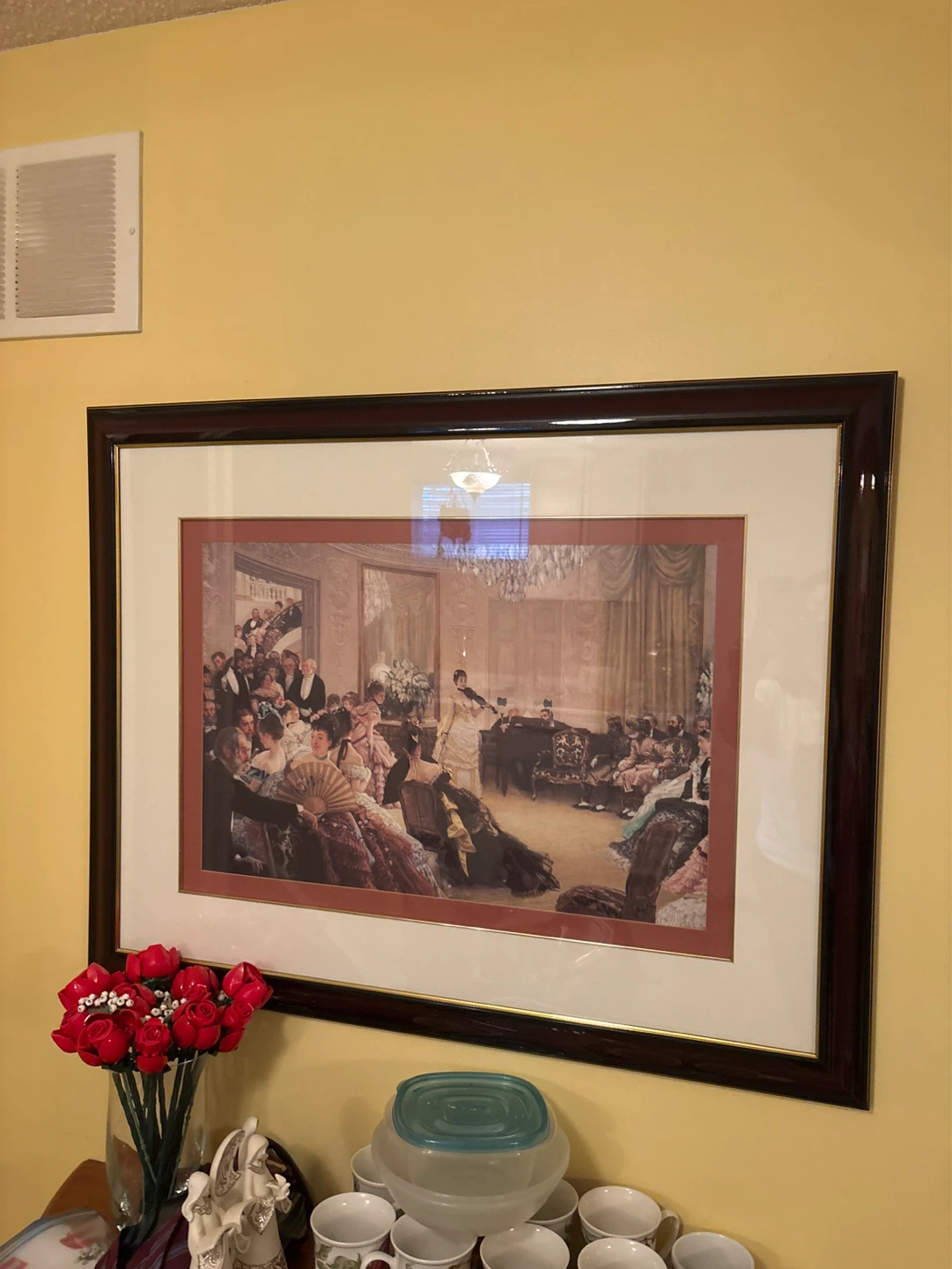 Framed Art Print of a Victorian Ballroom Scene