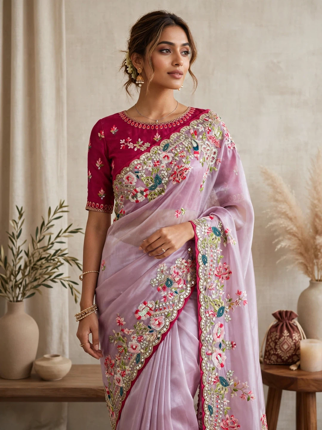 Embroidered Saree