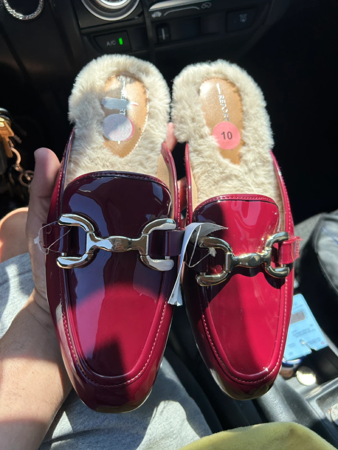 Rendezvous Faux Fur Lined Loafer Mules - Women's Size 10