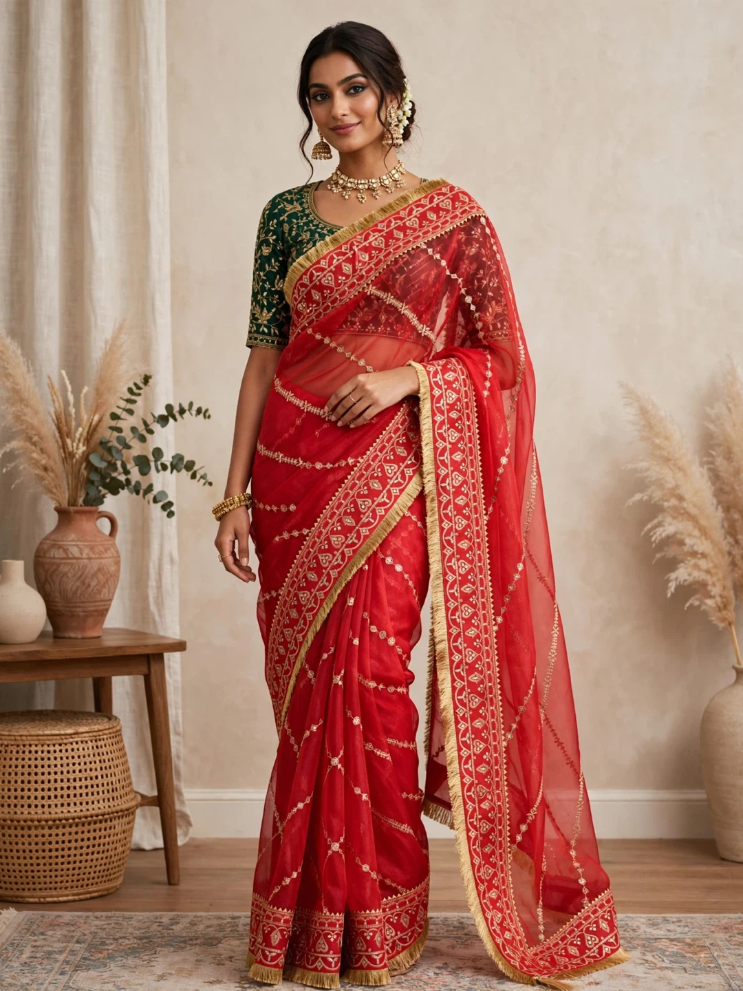 Embroidered saree
