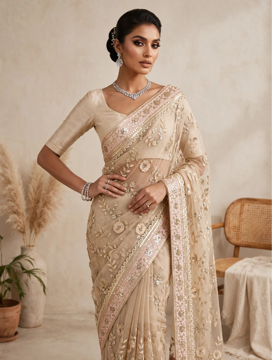 Embroidered saree
