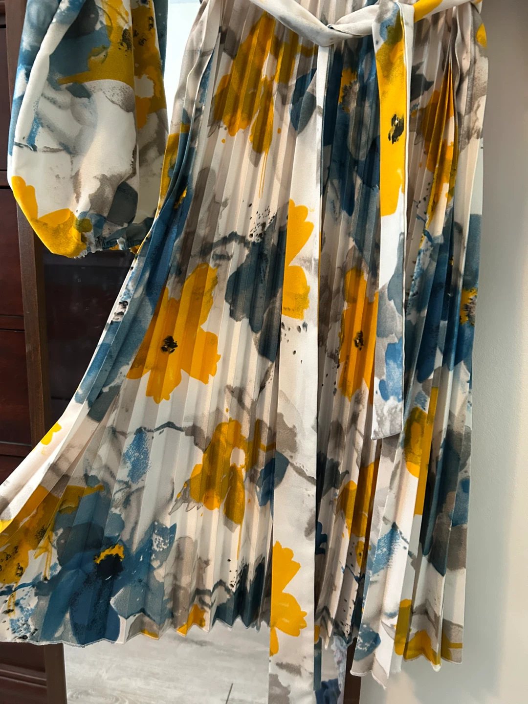 Women's Floral Print Pleated Midi Dress - photo 3