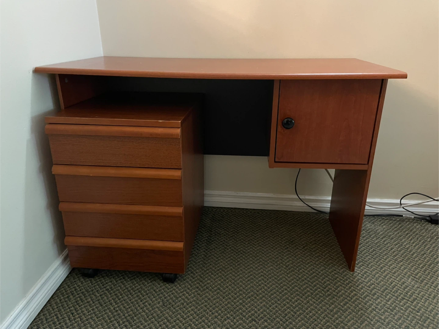 Wooden Desk with Drawer Unit - photo 3