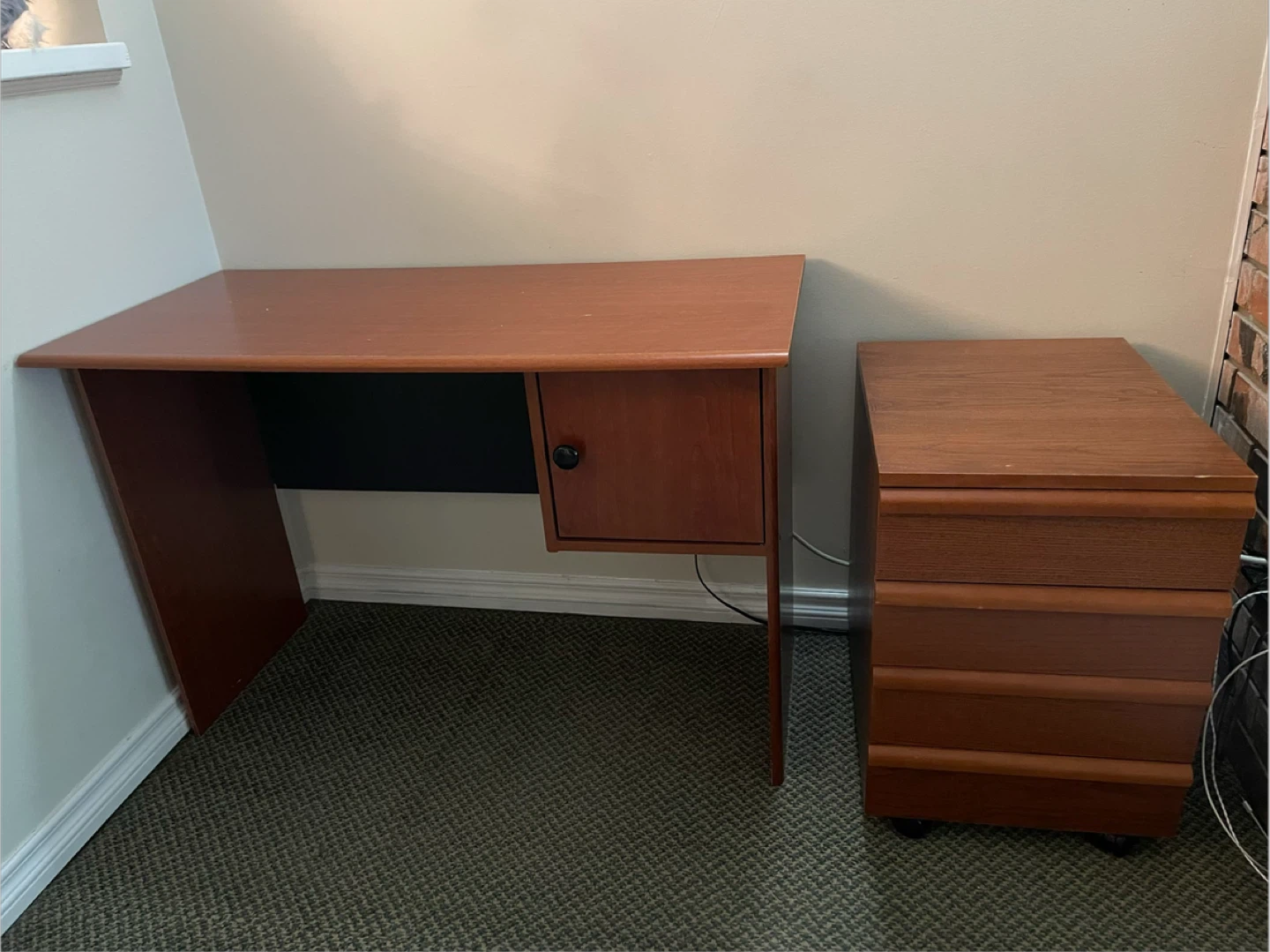 Wooden Desk with Drawer Unit