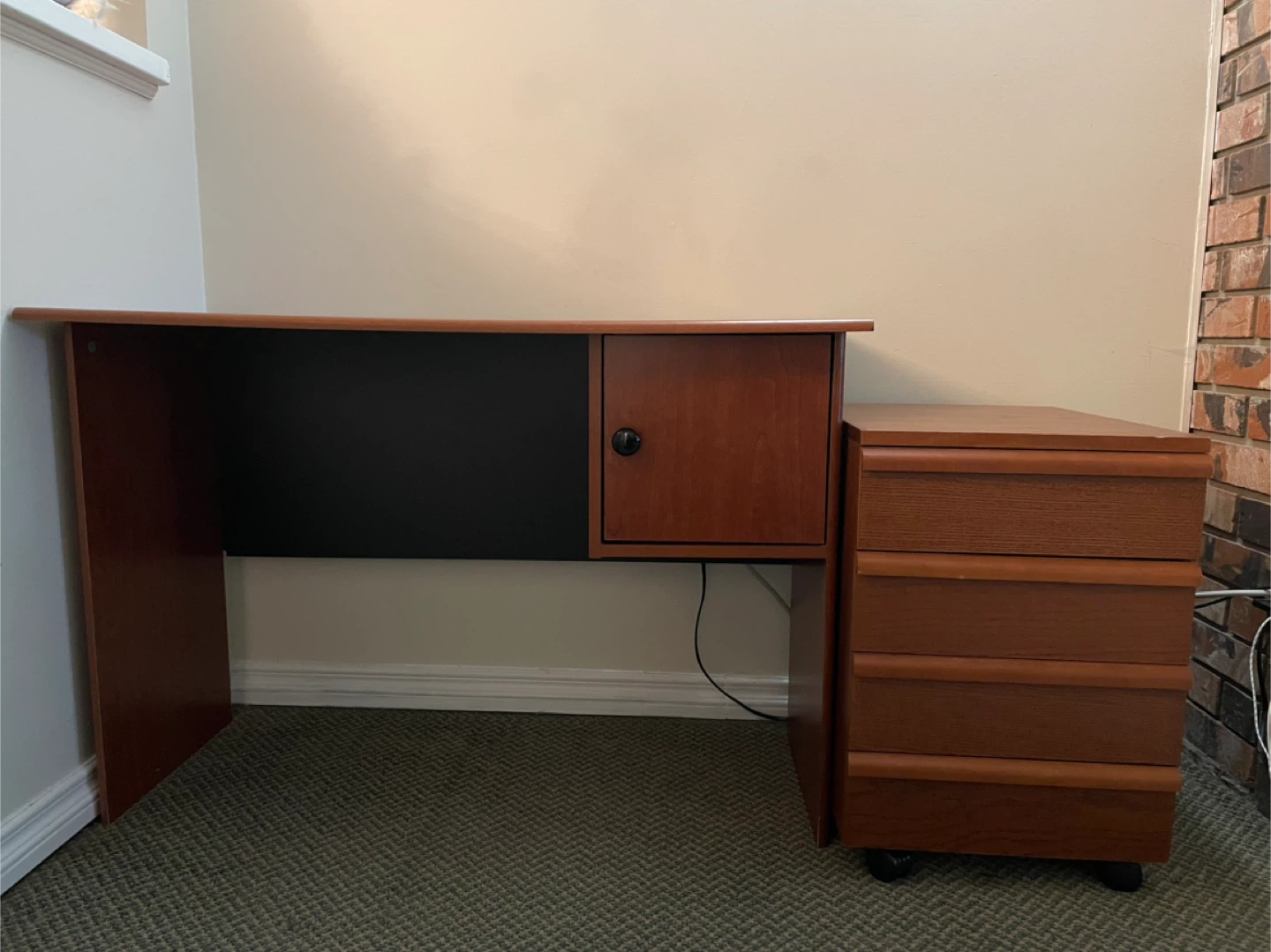 Wooden Desk with Drawer Unit - photo 2