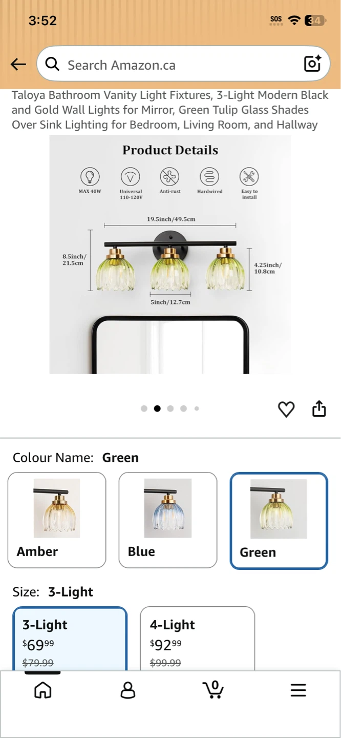 Taloya 3-Light Modern Wall Light Fixture - photo 3