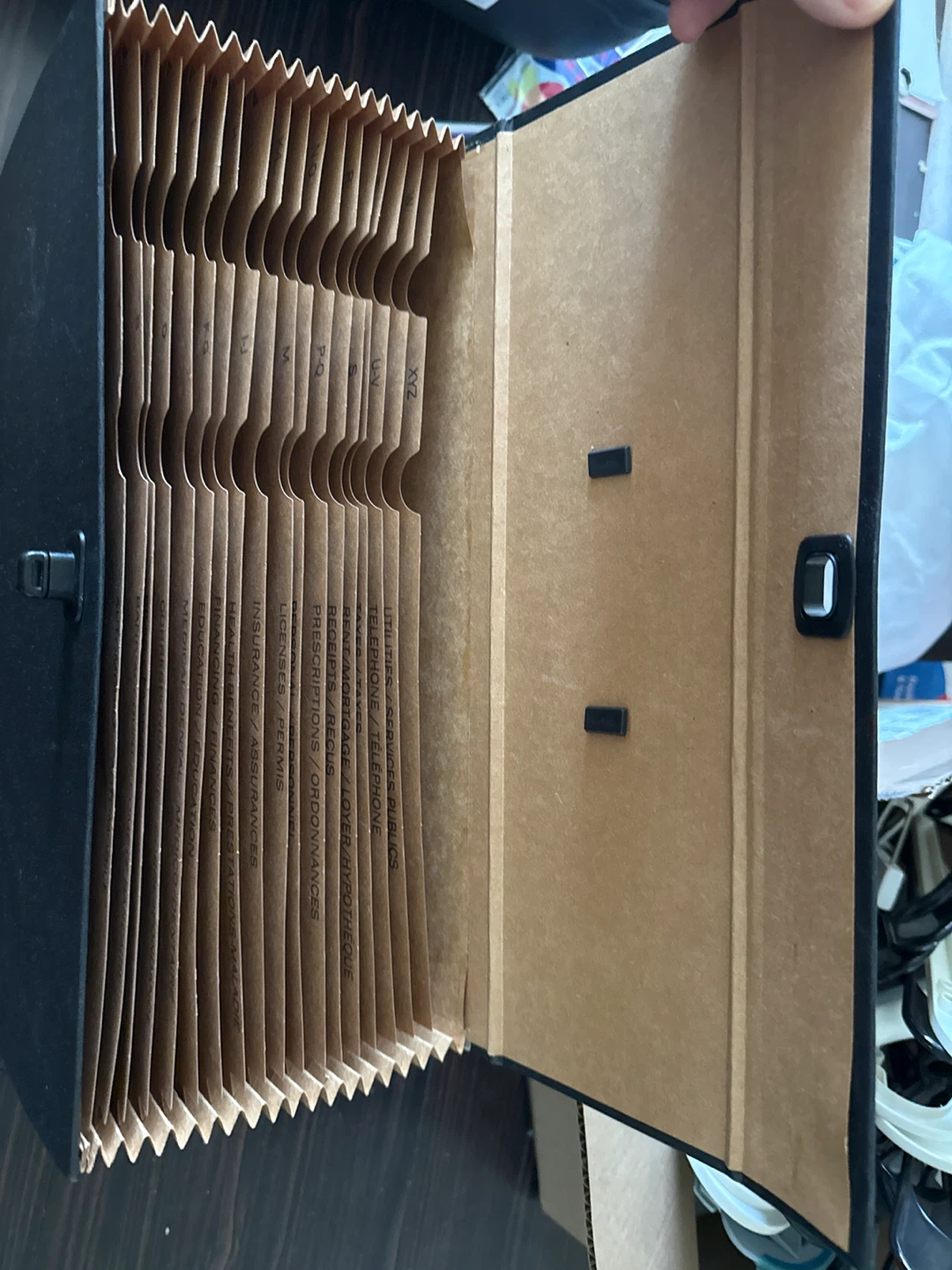 Black Accordion File Organizer Case
