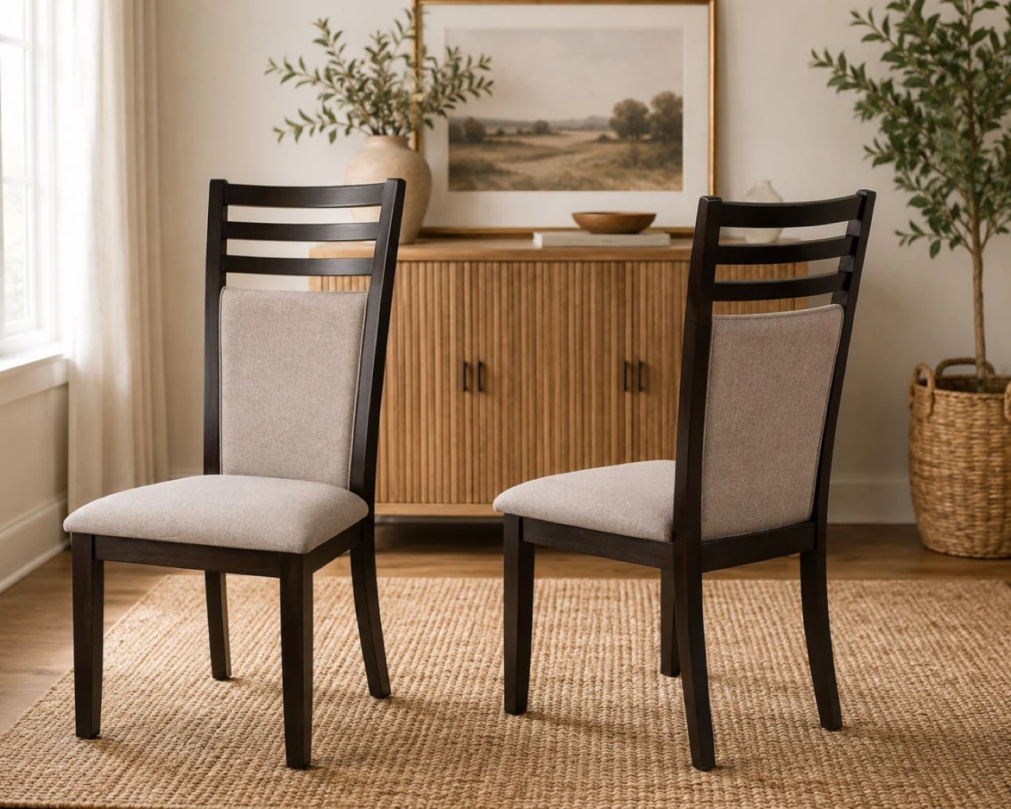 2x Dining Chair with Padded Seat and Back
