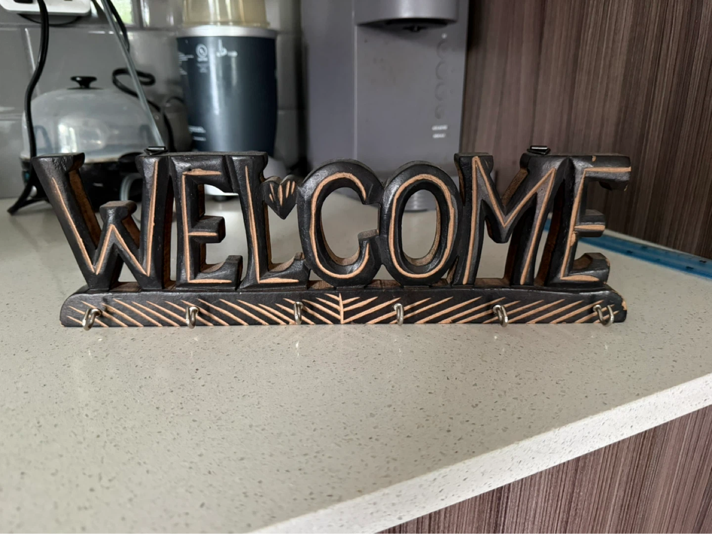 Wooden WELCOME Key Holder