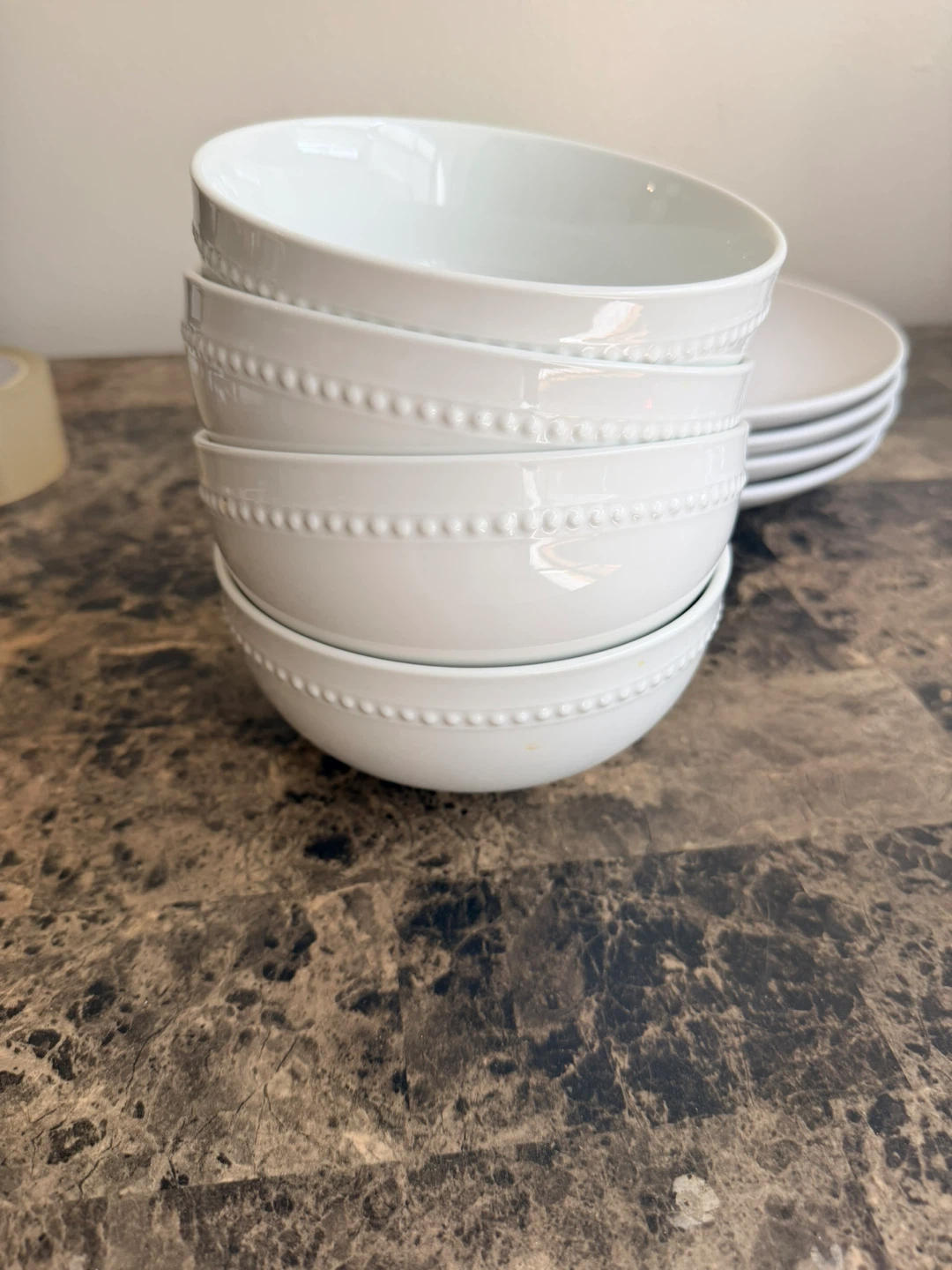 White Ceramic Dinner Plates and Bowls Set - photo 3